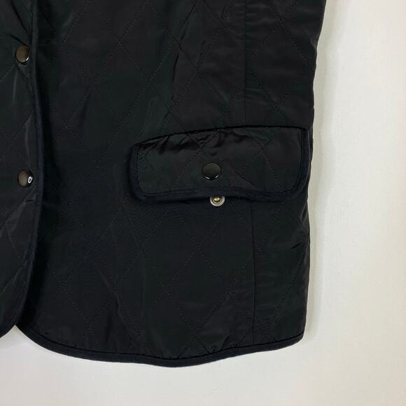 Talbots | Black Quilted Vest Snap Polyester Womens Large - Picture 2 of 8